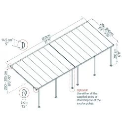 Toit De Terrasse 300x851cm En Aluminium Gris Et Polycarbonate 8mm FERIA - Canopia By Palram 8 Toit De Terrasse 300x851cm En Aluminium Gris Et Polycarbonate 8mm FERIA - Canopia By Palram -Jardin Fournitures Rabais toit de terrasse 300x851cm en aluminium gris et polycarbonate 8mm feria palram 2
