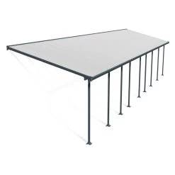 Toit De Terrasse 300x1340cm En Aluminium Gris Et Polycarbonate 8mm FERIA - Canopia By Palram