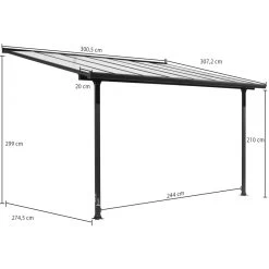 Toit De Terrasse 9,21m² Aluminium Anthracite Et Polycarbonate Habrita -Jardin Fournitures Rabais toit de terrasse 921m aluminium anthracite et polycarbonate habrita 3