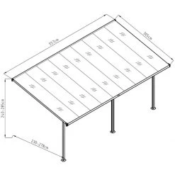 Toit De Terrasse Ajustable En Aluminium Laqué Blanc 3,05x5,57m X-METAL -Jardin Fournitures Rabais toit de terrasse ajustable en aluminium laque blanc 305x557m x metal 2