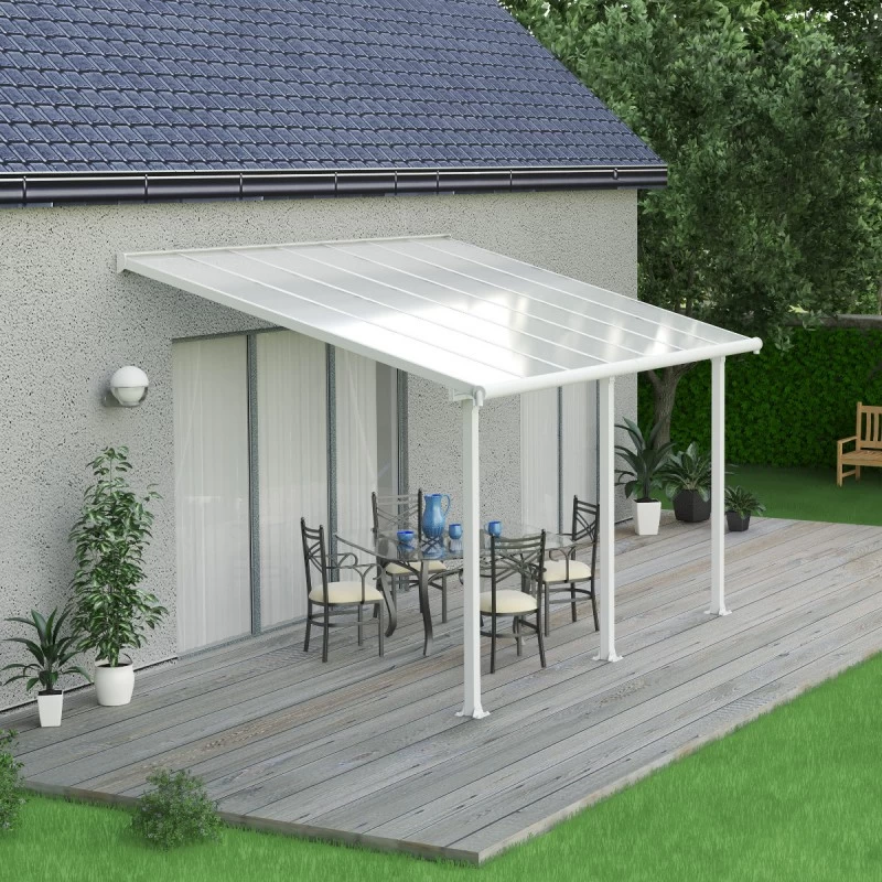 Toit De Terrasse En Aluminium Blanc 3x4,25m + PC 16mm Olympia - Palram - Canopia 2 Toit De Terrasse En Aluminium Blanc 3x4,25m + PC 16mm Olympia - Palram - Canopia – Image 2