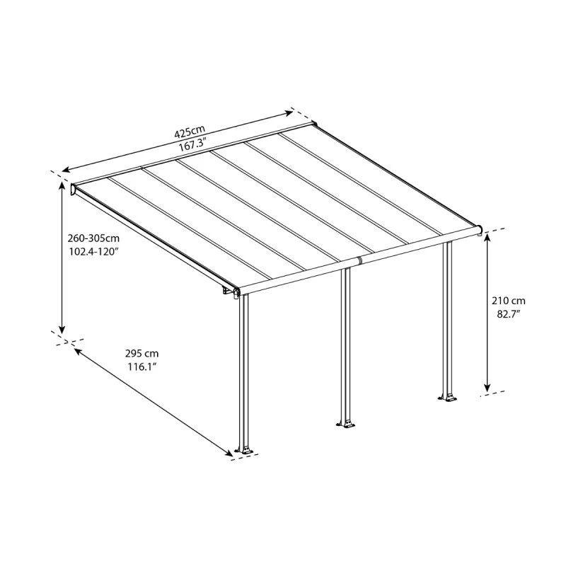 Toit De Terrasse En Aluminium Blanc 3x4,25m + PC 16mm Olympia - Palram - Canopia 4 Toit De Terrasse En Aluminium Blanc 3x4,25m + PC 16mm Olympia - Palram - Canopia – Image 4