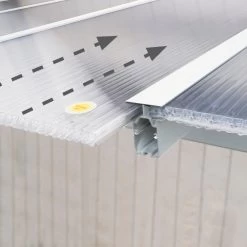 Toit De Terrasse En Aluminium Blanc 3x9,71m + PC 16mm Olympia - Palram - Canopia -Jardin Fournitures Rabais toit de terrasse en aluminium blanc 3x971m pc 16mm olympia palram 3