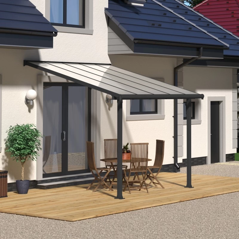 Toit De Terrasse En Aluminium Gris 3x3,05m Et PC 16mm Olympia - Palram - Canopia 1 Toit De Terrasse En Aluminium Gris 3x3,05m Et PC 16mm Olympia - Palram - Canopia