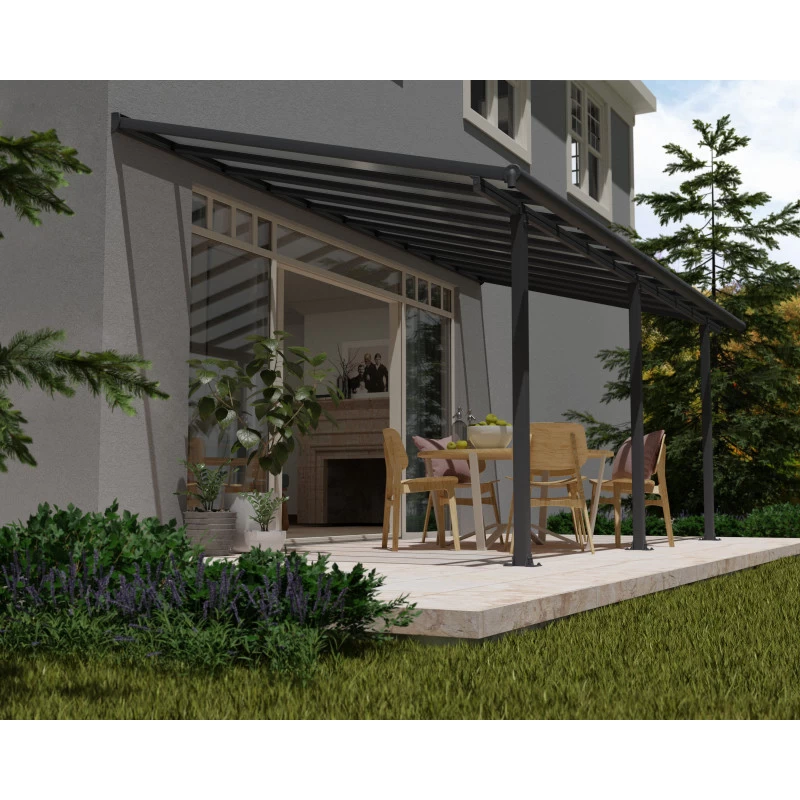 Toit De Terrasse En Aluminium Gris 3x6,10m + PC 16mm Olympia - Palram - Canopia 1 Toit De Terrasse En Aluminium Gris 3x6,10m + PC 16mm Olympia - Palram - Canopia