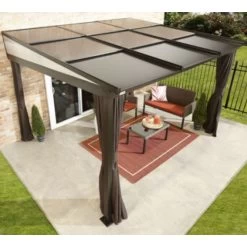 Tonnelle Adossée Budapest 364x288cm En Aluminium Avec Toit Rétractable - SOJAG -Jardin Fournitures Rabais tonnelle adossee budapest 364x288cm en aluminium avec toit retractable sojag 2