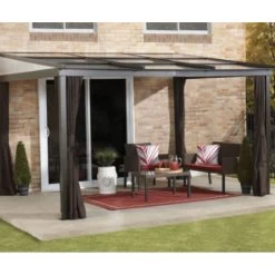 Tonnelle Adossée Budapest 364x288cm En Aluminium Avec Toit Rétractable - SOJAG -Jardin Fournitures Rabais tonnelle adossee budapest 364x288cm en aluminium avec toit retractable sojag 5