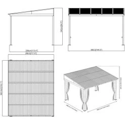Tonnelle Adossée Portland 363x298cm En Aluminium Et Acier Galvanisé - SOJAG -Jardin Fournitures Rabais tonnelle adossee portland 363x298cm en aluminium et acier galvanise sojag 4