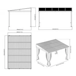 Tonnelle Adossée Portland 424x298cm En Aluminium Et Acier Galvanisé - SOJAG -Jardin Fournitures Rabais tonnelle adossee portland 424x298cm en aluminium et acier galvanise sojag 4