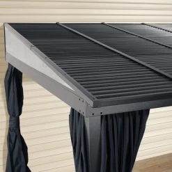 Tonnelle Adossée Portland 484x298cm En Aluminium Et Acier Galvanisé - SOJAG -Jardin Fournitures Rabais tonnelle adossee portland 484x298cm en aluminium et acier galvanise sojag 2