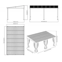 Tonnelle Adossée Portland 484x298cm En Aluminium Et Acier Galvanisé - SOJAG -Jardin Fournitures Rabais tonnelle adossee portland 484x298cm en aluminium et acier galvanise sojag 4
