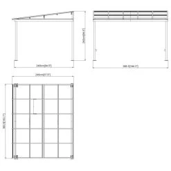 Tonnelle Adossée St. Barth 363x248cm En Aluminium Et Polycarbonate 8mm - SOJAG -Jardin Fournitures Rabais tonnelle adossee st barth 363x248cm en aluminium et polycarbonate 8mm sojag 3