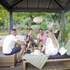 Tonnelle Dallas 6100 En Aluminium Et Polycarbonate Isolant Avec éclairage – Palram - Canopia -Jardin Fournitures Rabais tonnelle dallas 6100 en aluminium et polycarbonate isolant avec eclairage palram 3