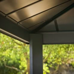 Tonnelle Dallas 6100 En Aluminium Et Polycarbonate Isolant Avec éclairage – Palram - Canopia -Jardin Fournitures Rabais tonnelle dallas 6100 en aluminium et polycarbonate isolant avec eclairage palram 4