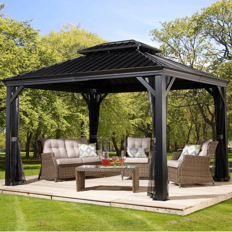 Tonnelle De Jardin Messina 298x363cm En Aluminium Thermolaqué Anthracite – SOJAG 1 Tonnelle De Jardin Messina 298x363cm En Aluminium Thermolaqué Anthracite – SOJAG