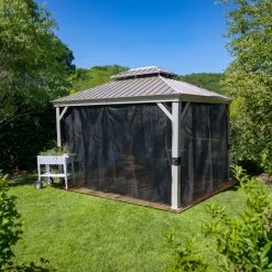 Tonnelle De Jardin Messina 363x483cm En Aluminium Thermolaqué Champagne– SOJAG -Jardin Fournitures Rabais tonnelle de jardin messina 363x483cm en aluminium thermolaque champagne sojag 2