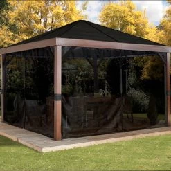 Tonnelle De Jardin Valencia 363x363cm En Aluminium Aspect Bois – SOJAG -Jardin Fournitures Rabais tonnelle de jardin valencia 363x363cm en aluminium aspect bois sojag 5