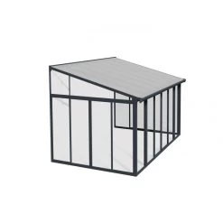 Véranda 300x425cm En Alu Gris Et Polycarbonate 8mm Sanremo - Palram - Canopia -Jardin Fournitures Rabais veranda 300x425cm en alu gris et polycarbonate 8mm sanremo palram 3