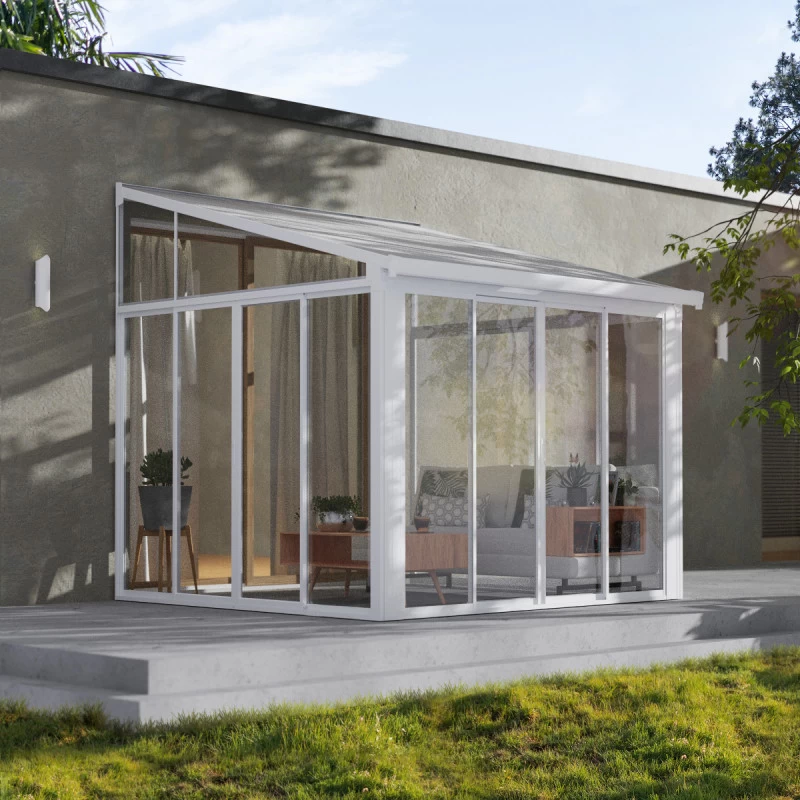 Véranda 300x305cm En Aluminium Blanc Et Polycarbonate 8mm Sanremo - Canopia By Palram 1 Véranda 300x305cm En Aluminium Blanc Et Polycarbonate 8mm Sanremo - Canopia By Palram