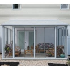Véranda 400x425cm En Alu Blanc Et Polycarbonate 8mm Sanremo - Palram - Canopia -Jardin Fournitures Rabais veranda 400x425cm en alu blanc et polycarbonate 8mm sanremo palram 3