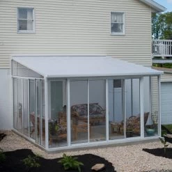 Véranda 400x425cm En Alu Blanc Et Polycarbonate 8mm Sanremo - Palram - Canopia -Jardin Fournitures Rabais veranda 400x425cm en alu blanc et polycarbonate 8mm sanremo palram 4