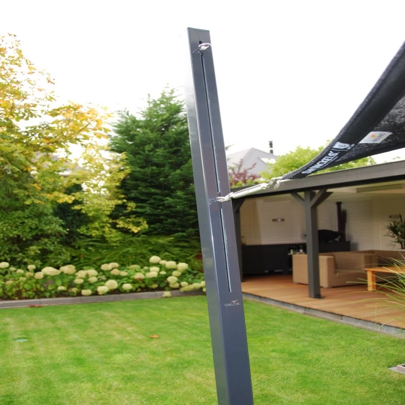 Voile D'ombrage Carrée Coolfit 500x500cm Anthracite – NESLING 4 Voile D'ombrage Carrée Coolfit 500x500cm Anthracite – NESLING – Image 4